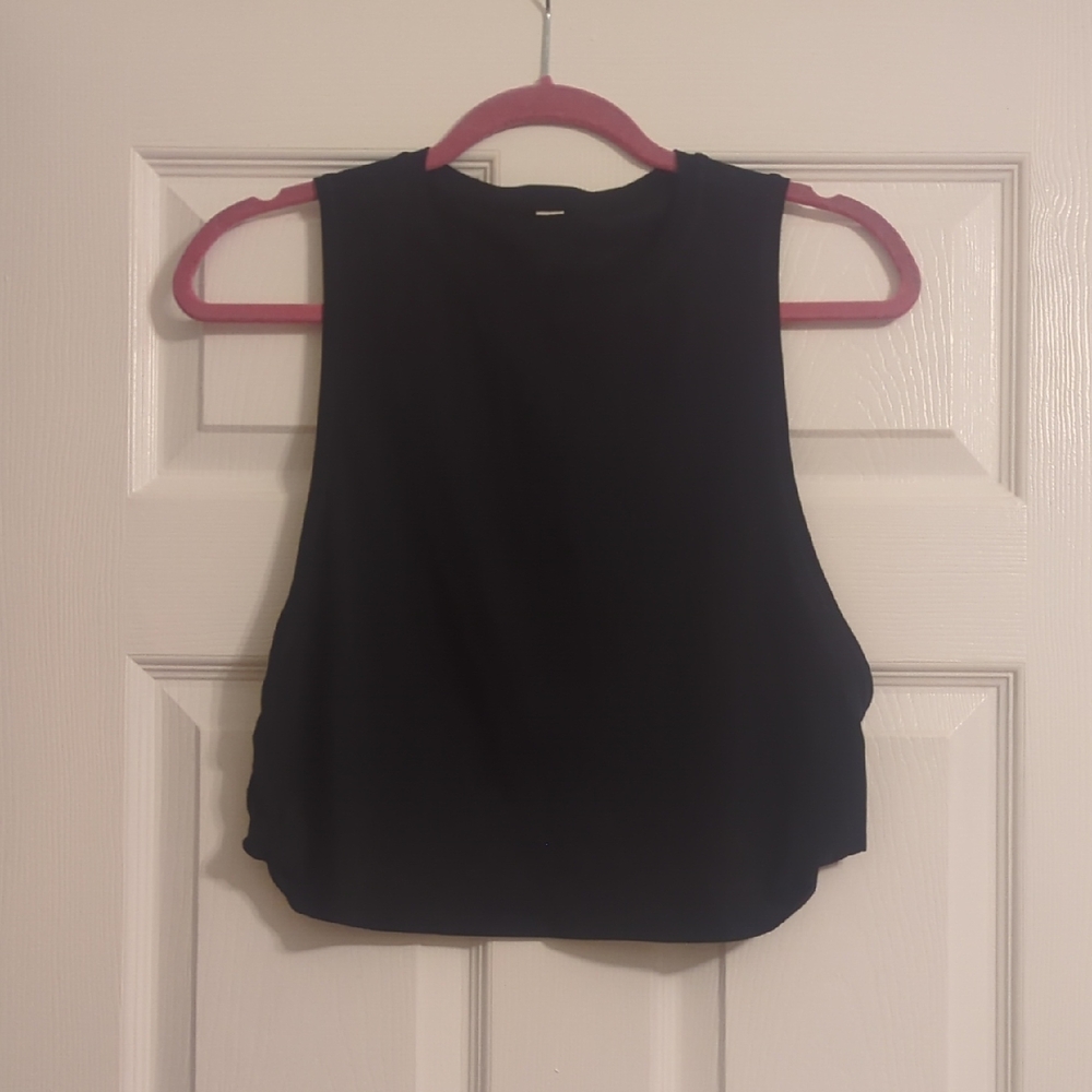 CRZ YOGA Cropped Black Muscle Tee